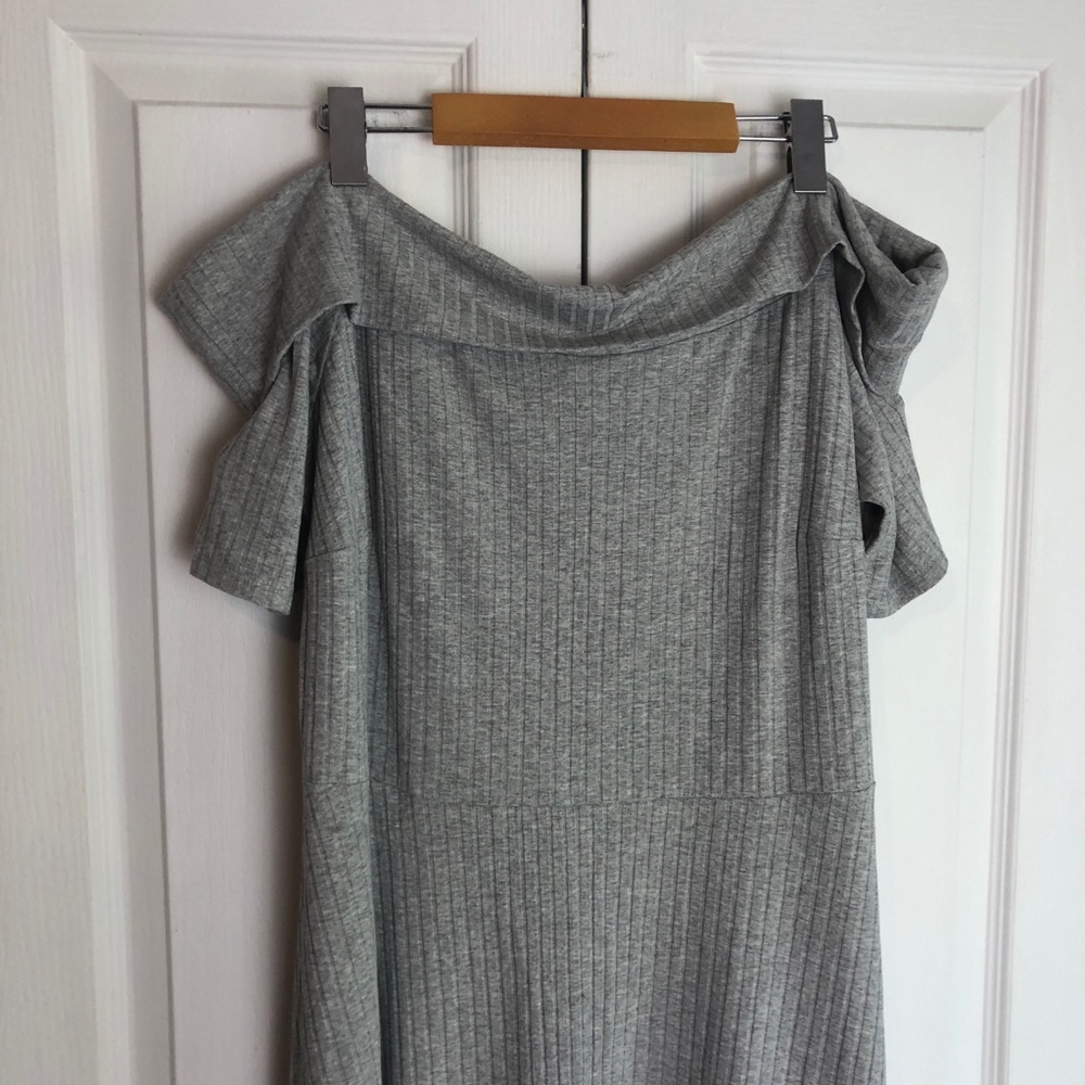 ELOQUII Ribbed Dress Off Shoulder PLUS 22
